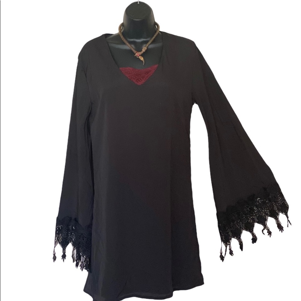 Boho bell sleeve dress